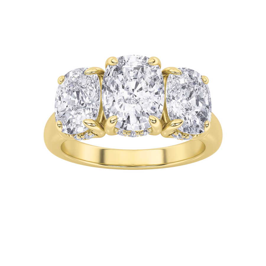 14K Yellow Gold 3.5ctw Lab Diamond Ring Sz7