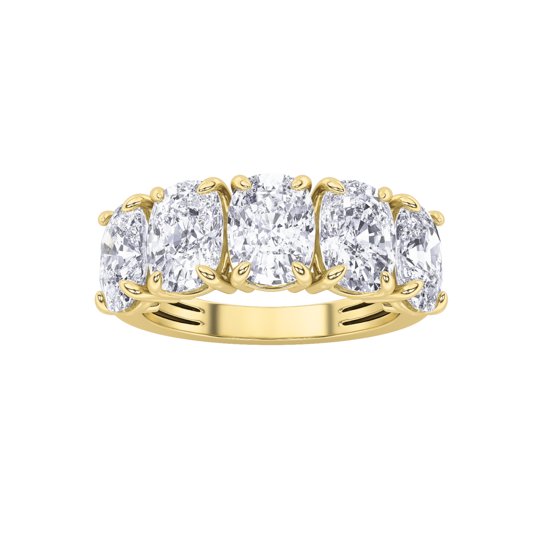 14K Yellow Gold 4.9ctw Lab Diamond Ring Sz7