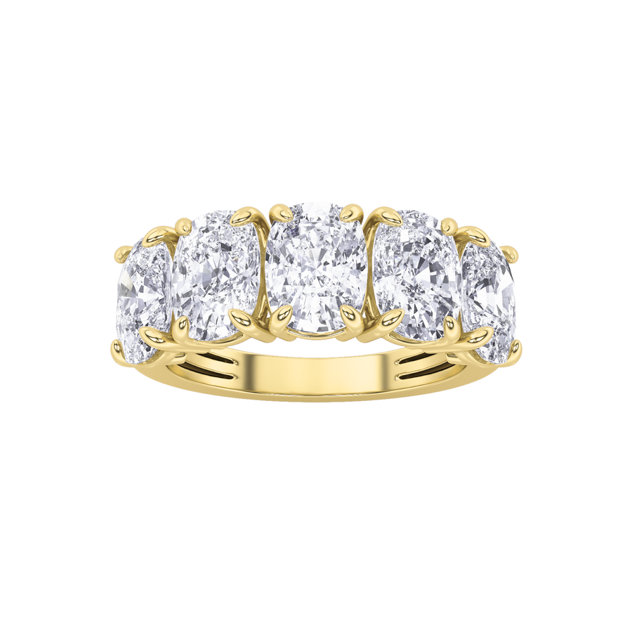 14K Yellow Gold 4.9ctw Lab Diamond Ring Sz7