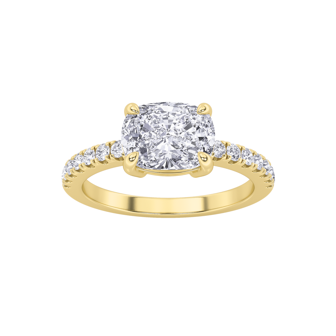 14K Yellow Gold 1.5ct F+ Lab Diamond Solitaire Ring Sz7