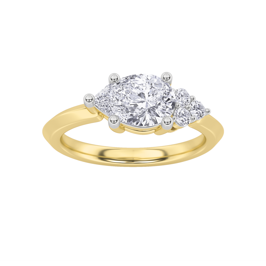 14K Yellow Gold 1.15CT Lab Diamond Pear Solitaire Ring