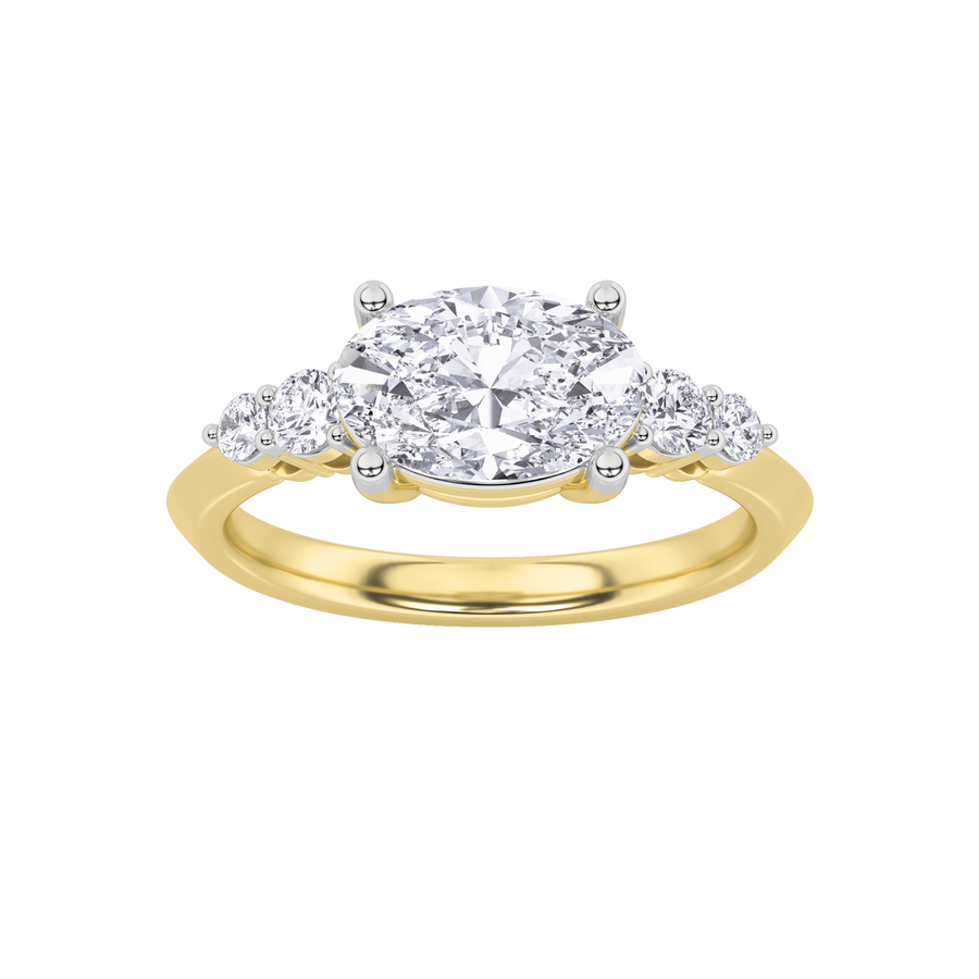 14K White Gold 1.5ct F-VS+ Lab Diamond Oval Ring Sz7