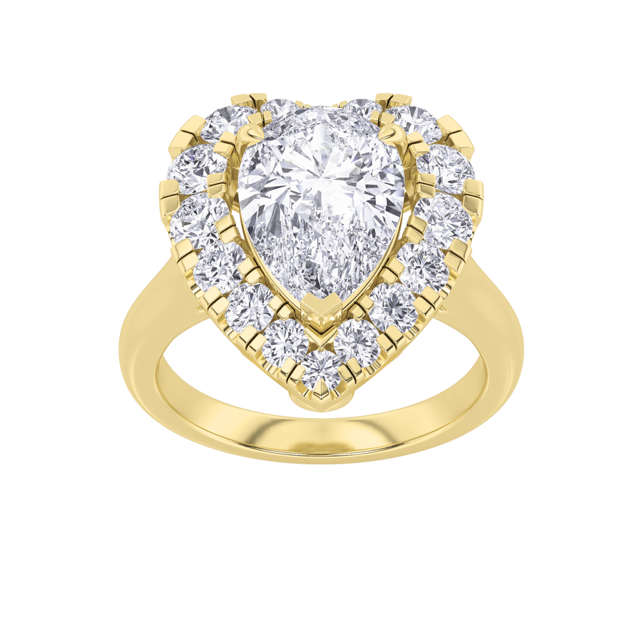 14K Yellow Gold 2.9ctw Lab Diamond Ring Sz7