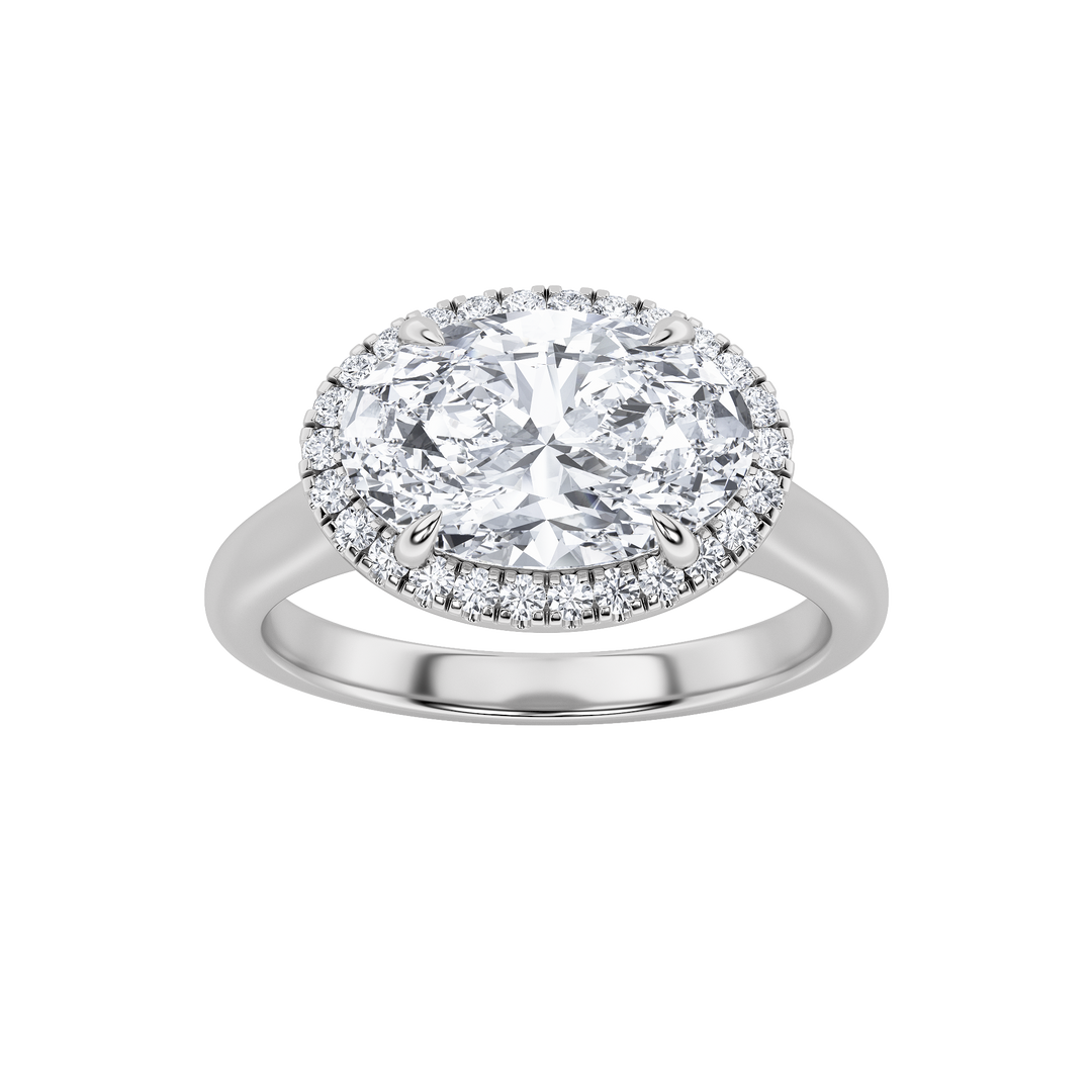 14K White Gold 2ct Lab Diamond Oval Engagement Ring