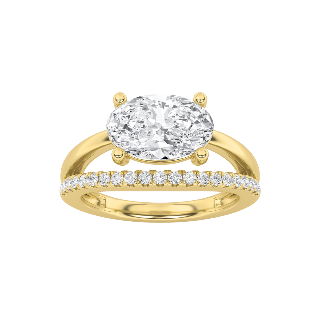 14K Yellow Gold 2ct Lab Diamond Oval Ring Sz7