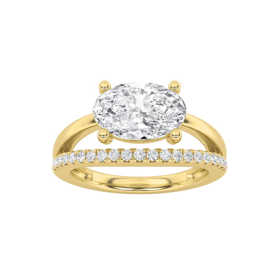 14K Yellow Gold 2ct Lab Diamond Oval Ring Sz7