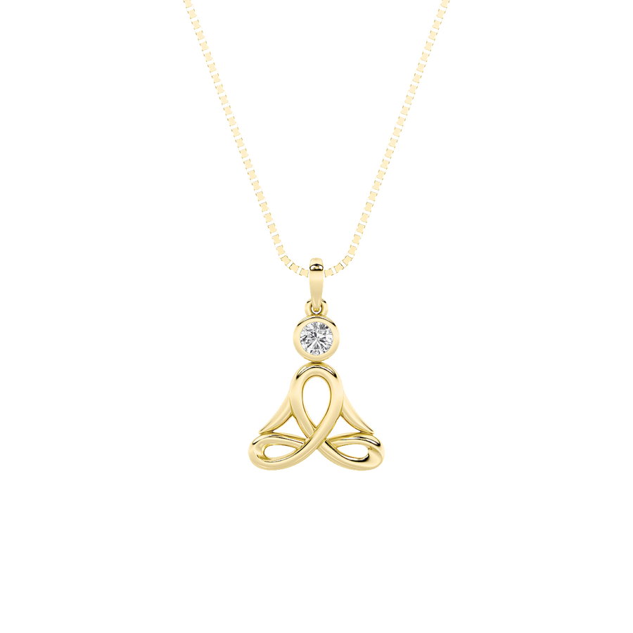 14K Yellow Gold 0.2ctw Lab Diamond Pendant