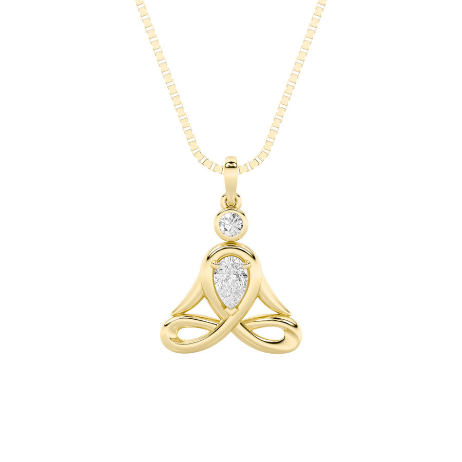 14K Yellow Gold Lab Diamond Pendant 0.5ctw