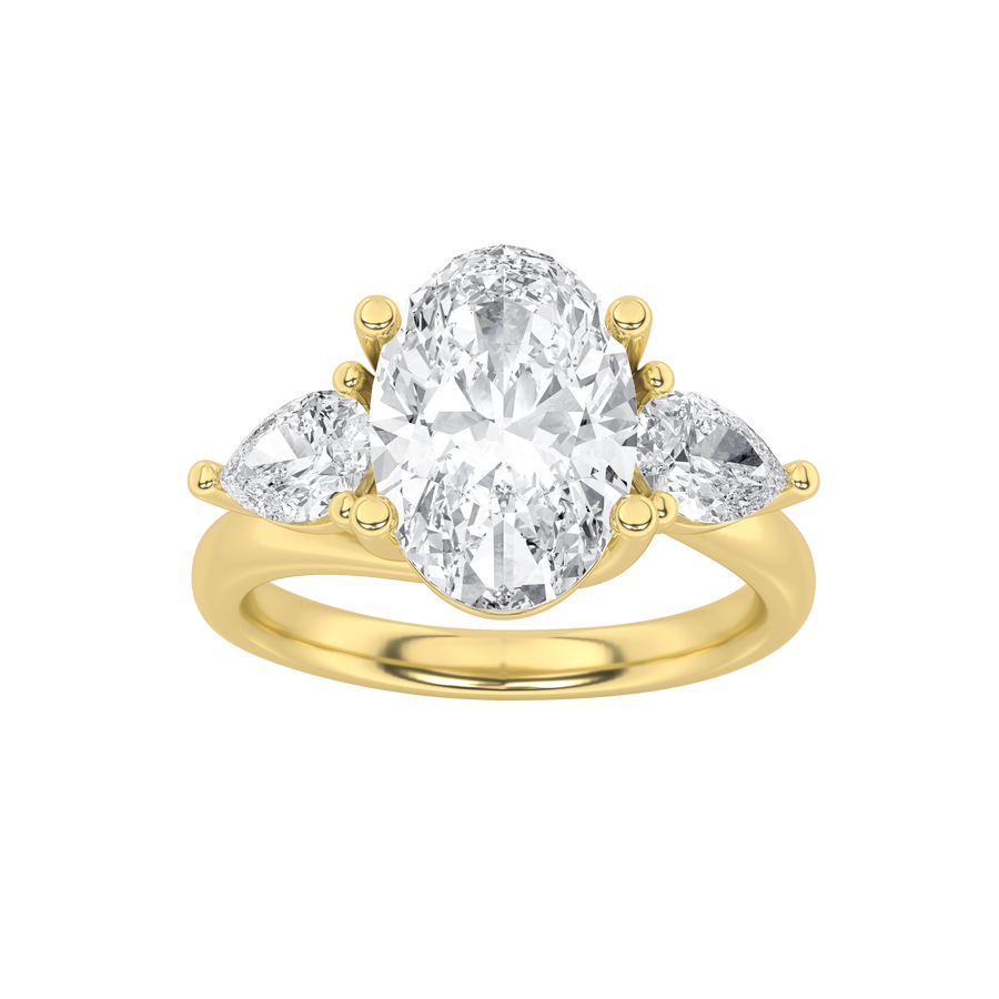 14K White Gold 2.5ct Lab Diamond Oval Ring Sz7
