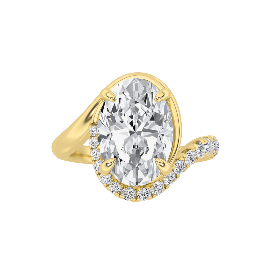 14K Yellow Gold 3ctw Oval Lab Diamond Ring Sz7