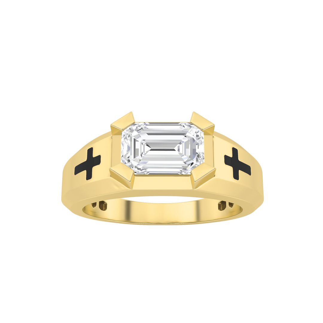 14K Yellow Gold 2ctw Lab Diamond Mens Ring Sz 10