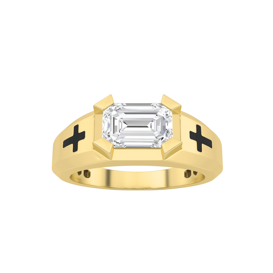 14K Yellow Gold 2ctw Lab Diamond Mens Ring Sz 10