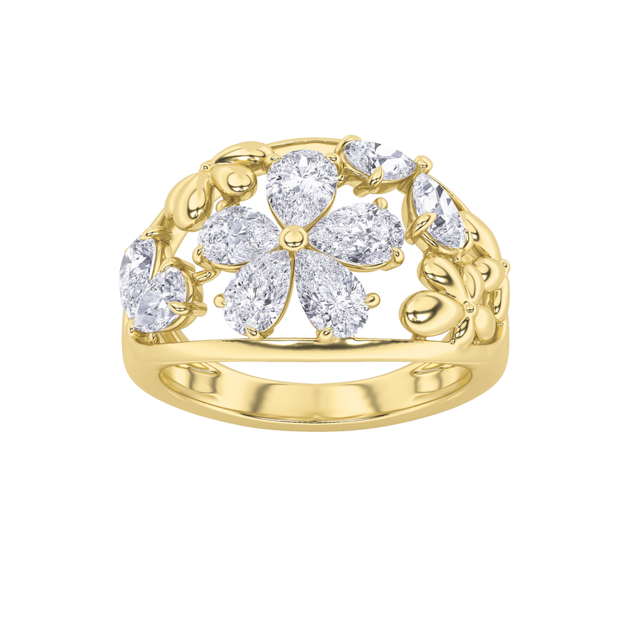 14K Yellow Gold 2.5ctw Lab Diamond Pear Ring Sz7