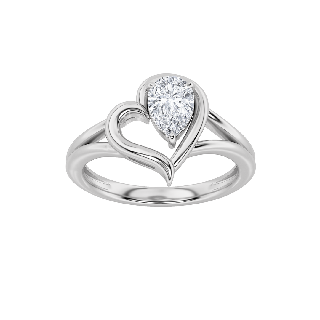 14K White Gold 0.50ctw Lab Diamond Ring Sz 7