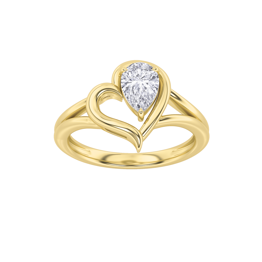 14K Yellow Gold 0.5ct Lab Diamond Ring Sz 7