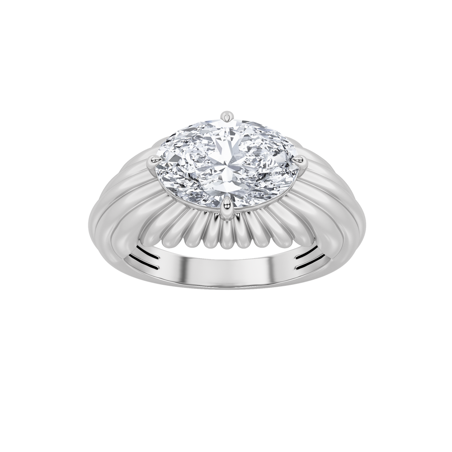 14K White Gold 2ct Oval Lab Diamond Ring Sz7