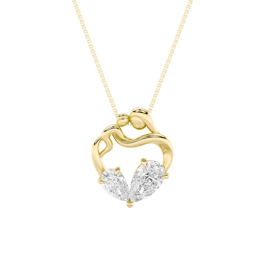 14K Yellow Gold 3ctw Lab Diamond Pear Pendant