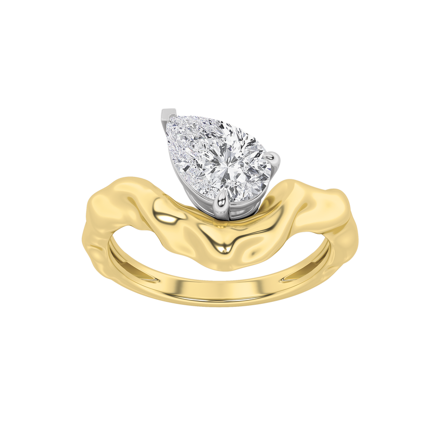14K Yellow Gold 1ct Lab Diamond Solitaire Ring Sz7