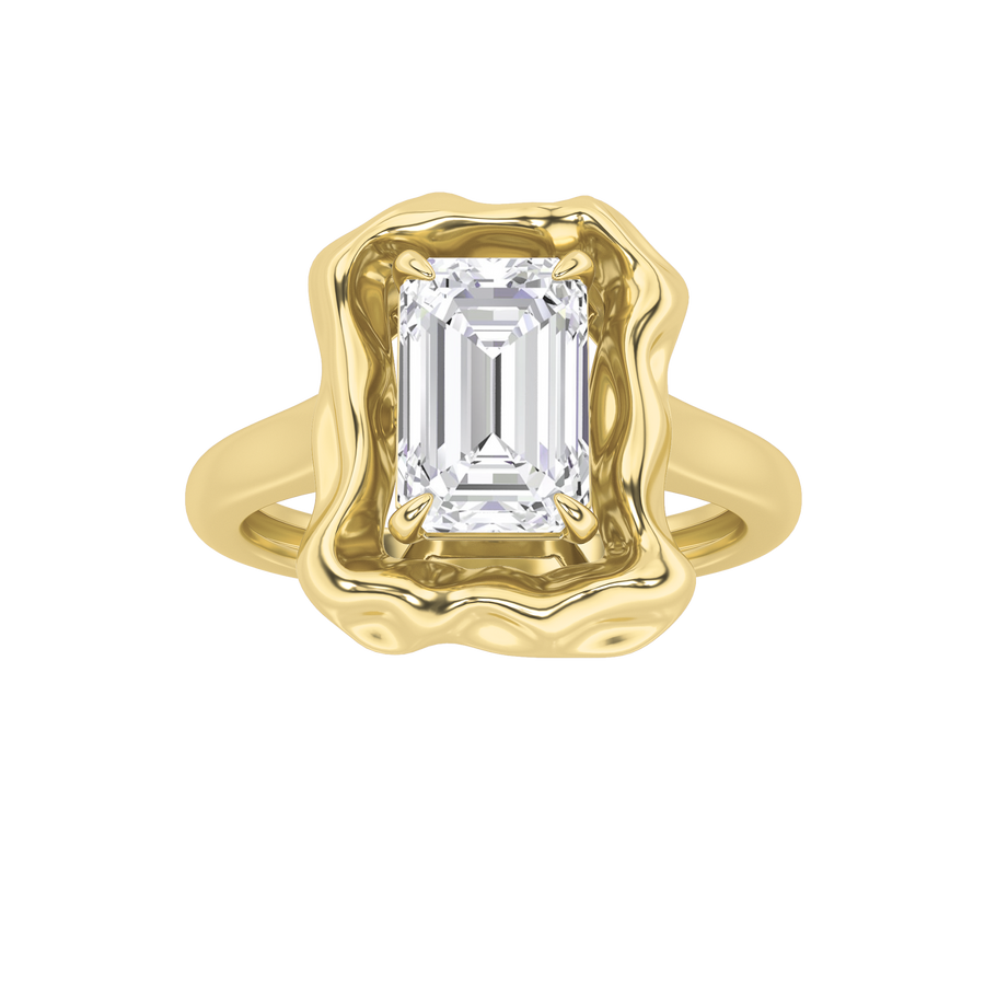 14K Yellow Gold 1.5ct Lab Diamond Ring Sz 7