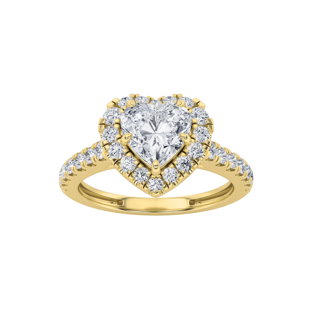 14K Yellow Gold 1.5ct Lab Diamond Solitaire Ring Sz 7