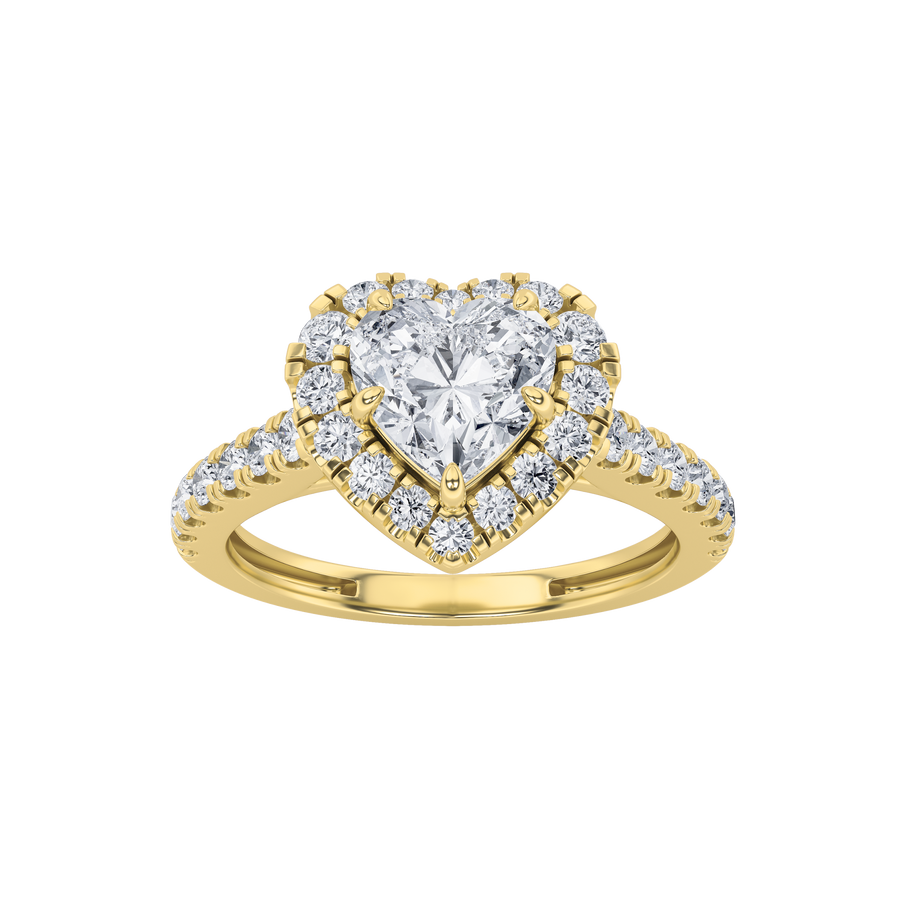 14K Yellow Gold 1.5ct Lab Diamond Solitaire Ring Sz 7