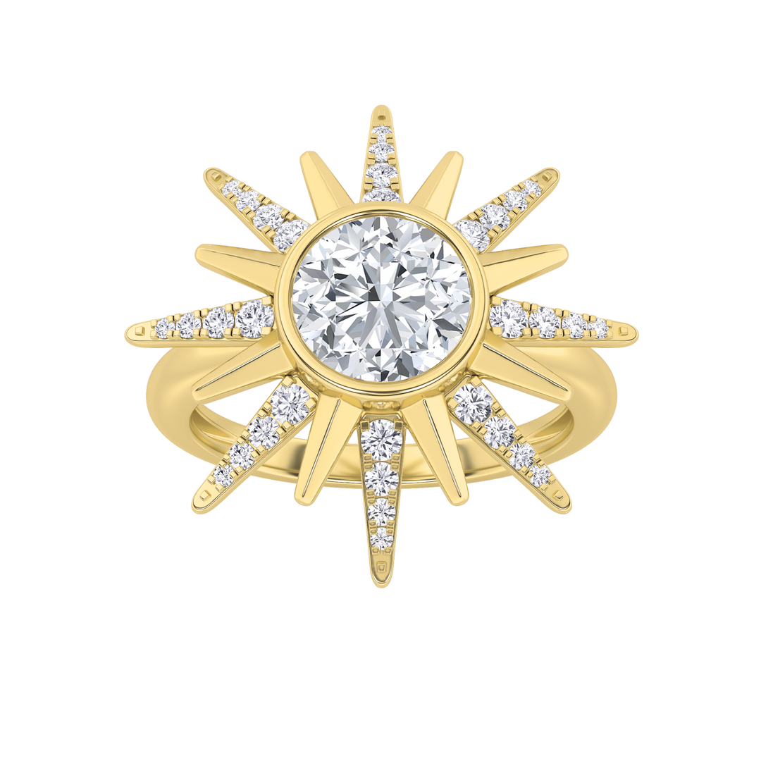 14K Yellow Gold 1.75ctw Lab Diamond Ring Sz 7