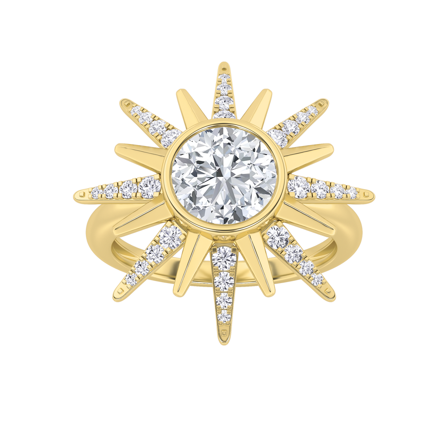 14K Yellow Gold 1.75ctw Lab Diamond Ring Sz 7