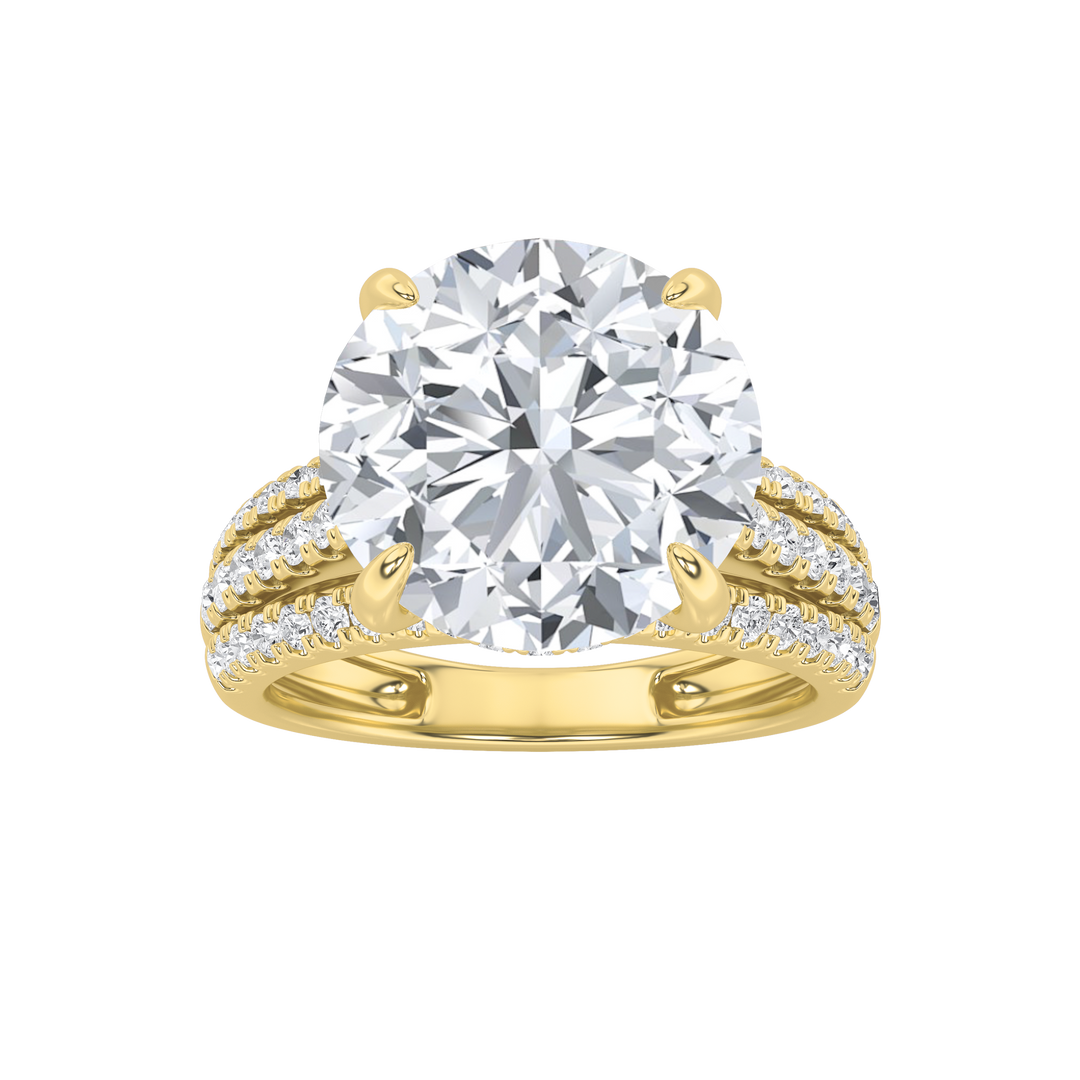 14K Yellow Gold 5.5ctw Lab Diamond Ring Sz 7
