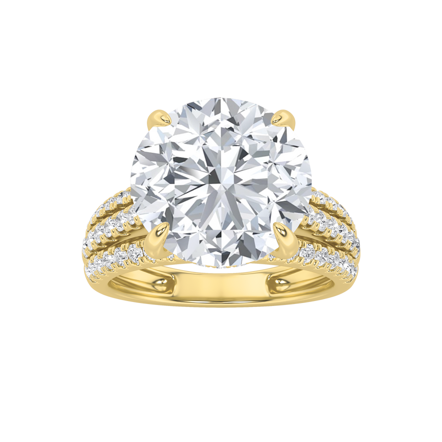 14K Yellow Gold 5.5ctw Lab Diamond Ring Sz 7