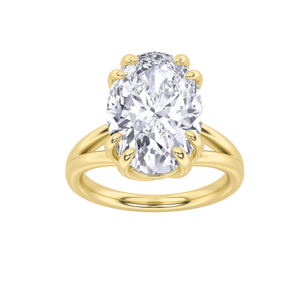 14K Yellow Gold 5ctw Oval Lab Diamond Ring Sz 7