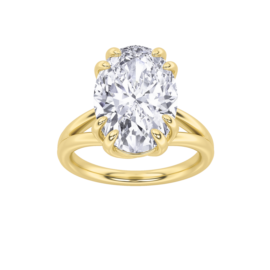 14K Yellow Gold 5ctw Oval Lab Diamond Ring Sz 7
