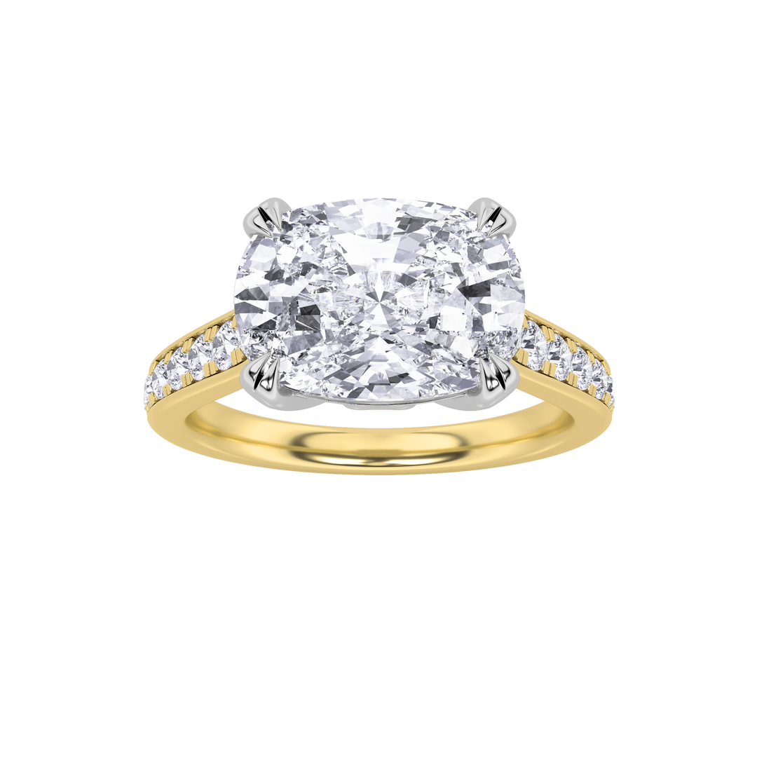 14K Yellow Gold 4.5ctw Lab Diamond Ring Sz 7