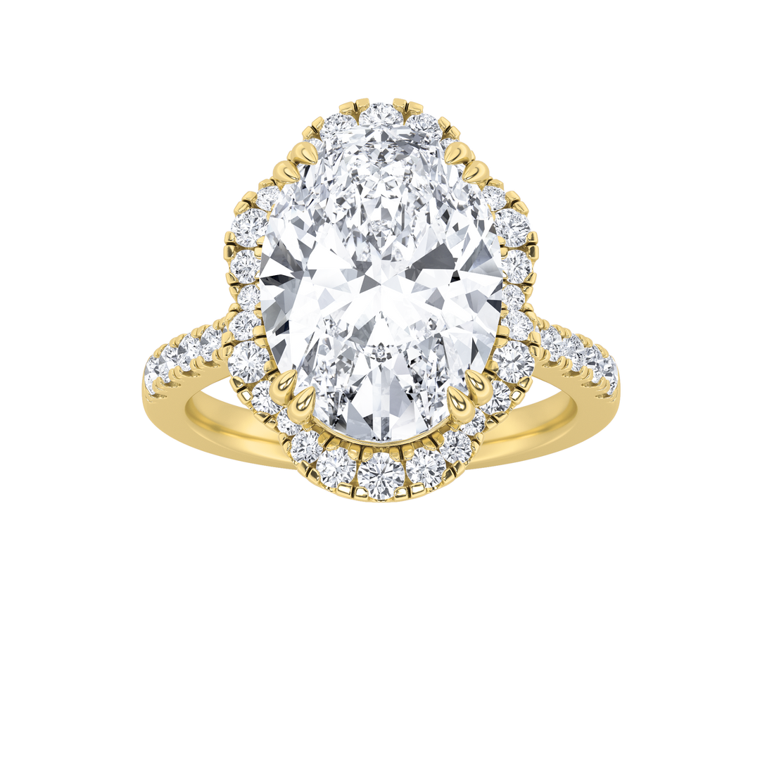 14K Yellow Gold 5ctw Lab Diamond Oval Ring Sz 7