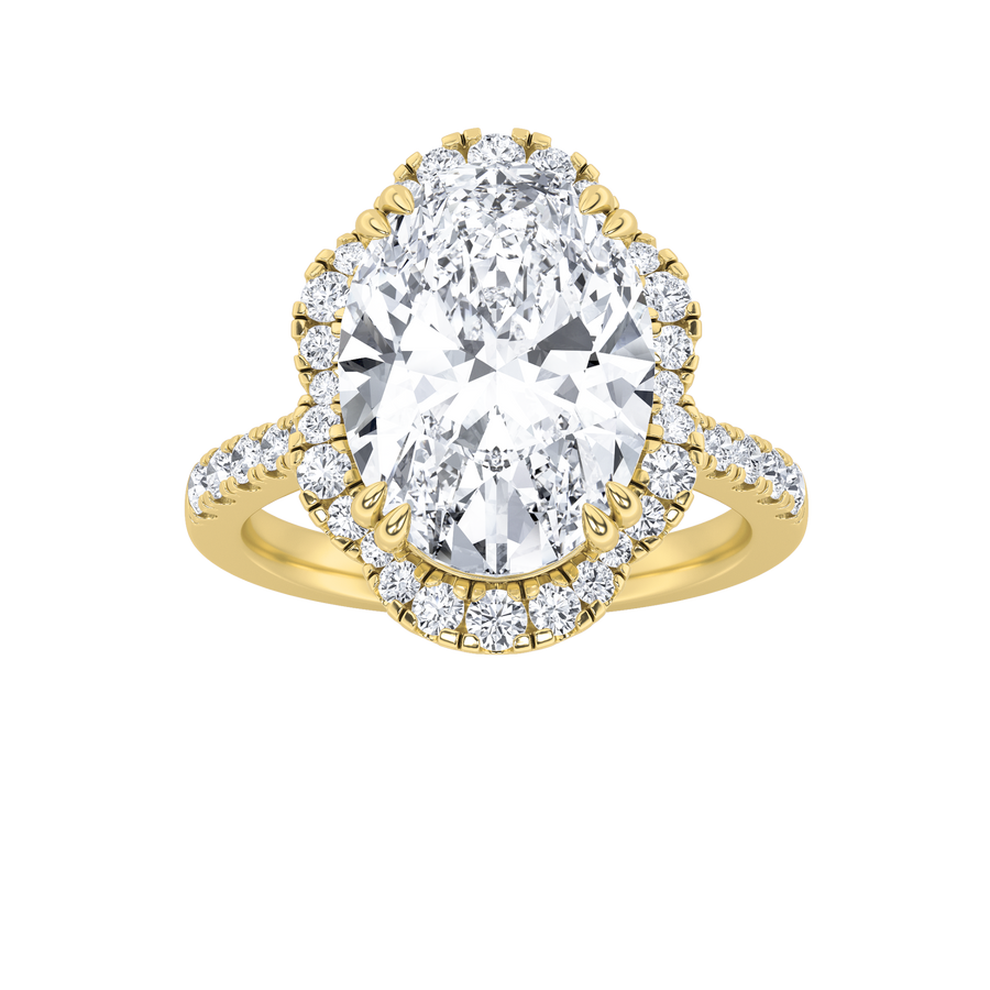 14K Yellow Gold 5ctw Lab Diamond Oval Ring Sz 7