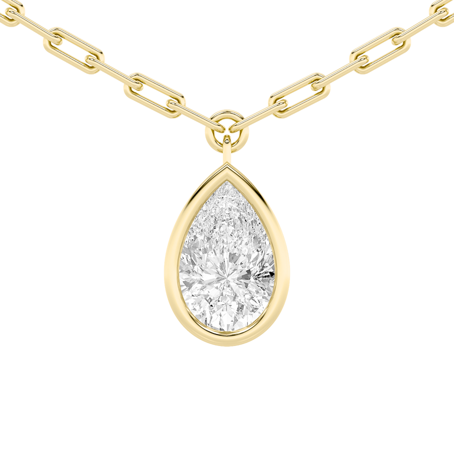 14K Yellow Gold 2ctw Lab Diamond Pendant