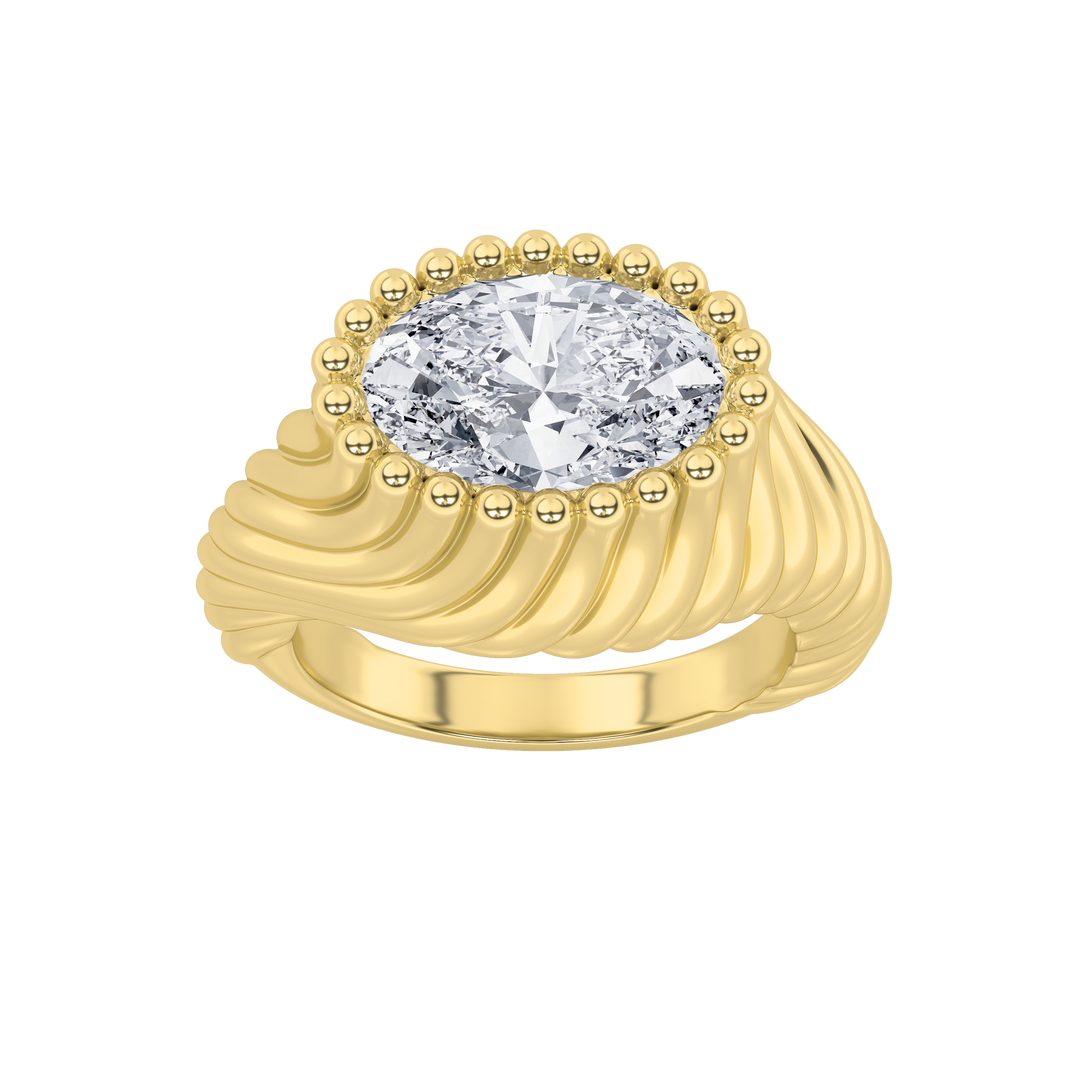 14K Yellow Gold 2ctw Lab Diamond Ring Sz 7