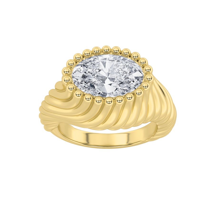 14K Yellow Gold 2ctw Lab Diamond Ring Sz 7