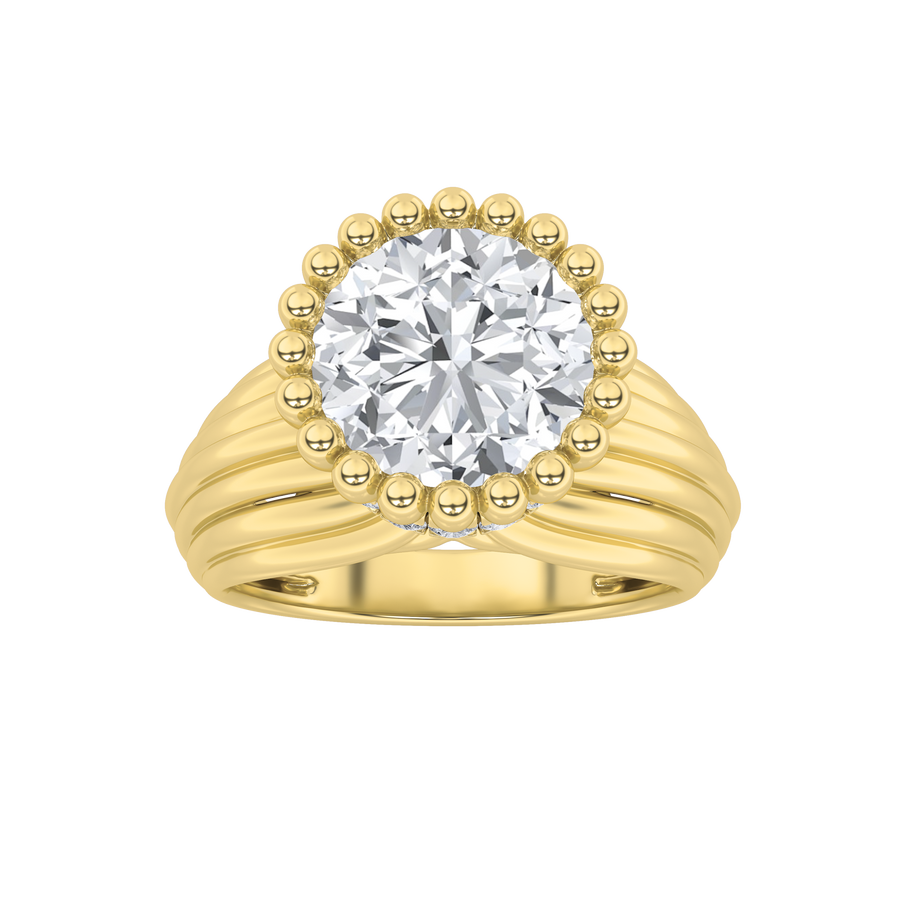 14K Yellow Gold 2.5ct Lab Diamond Ring Sz 7