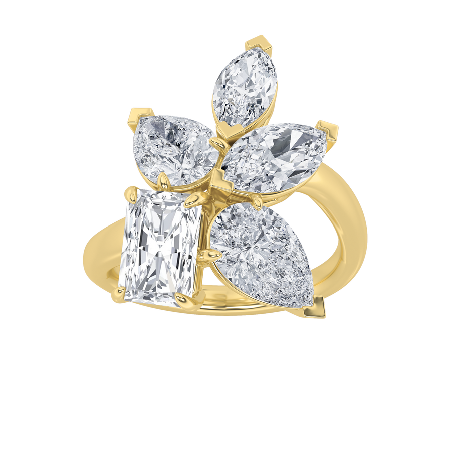 14K Yellow Gold 4.5ctw Lab Diamond Solitaire Ring Sz 7