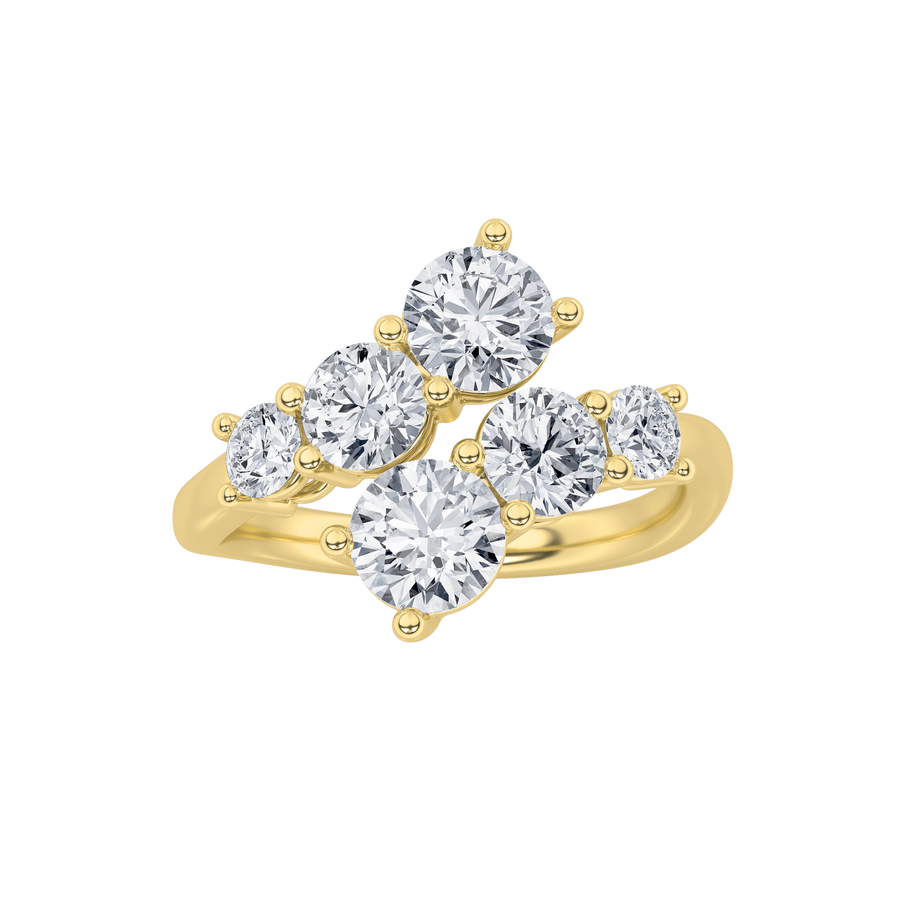 14K Yellow Gold 2ctw Lab Diamond Ring Sz 7
