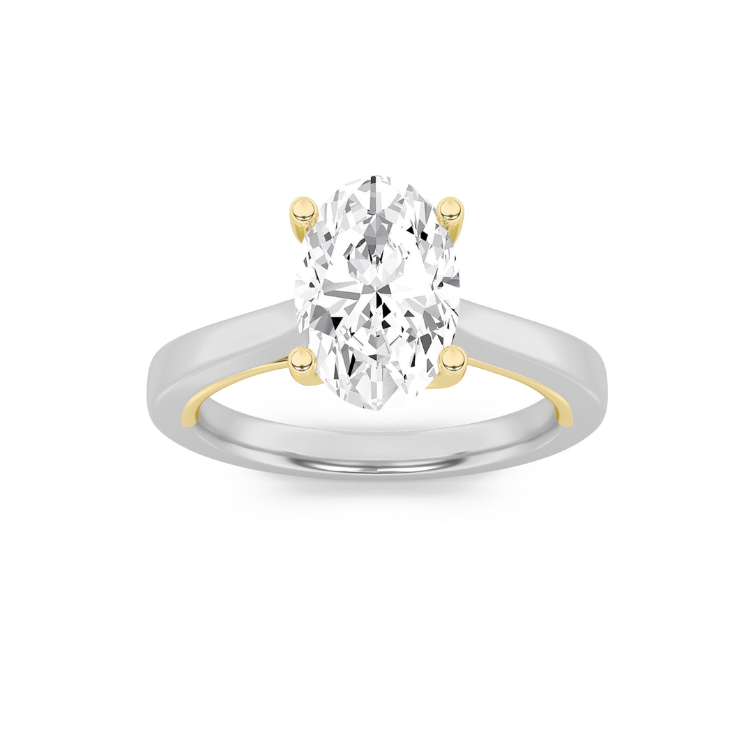 14K Yellow Gold 3ctw Oval Lab Diamond Ring Sz 8