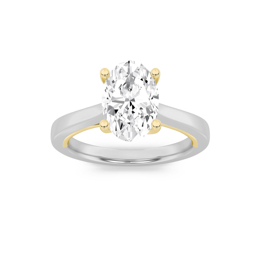 14K Yellow Gold 3ctw Oval Lab Diamond Ring Sz 8