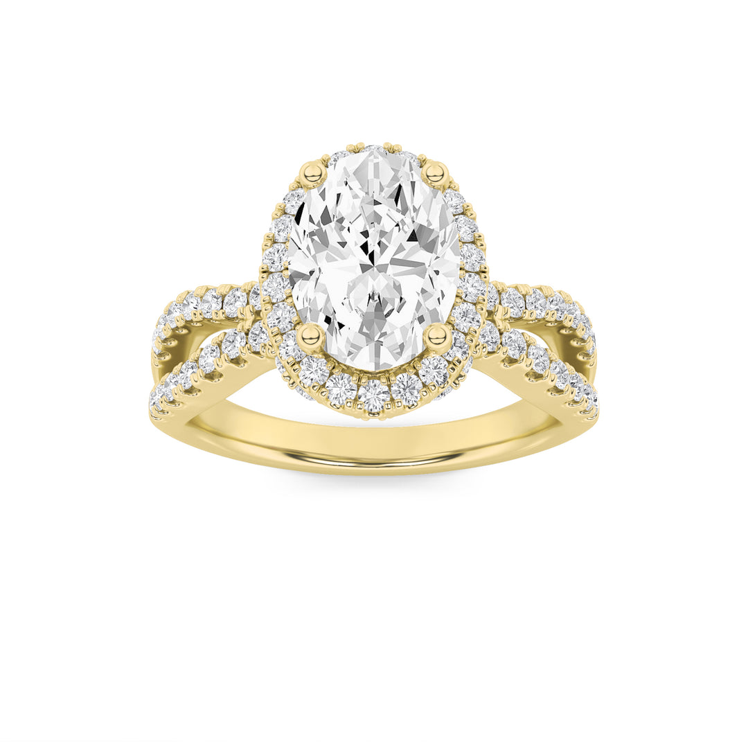 14K Yellow Gold 2ctw Oval Lab Diamond Ring Sz 7