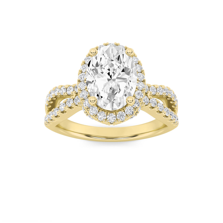 14K Yellow Gold 2ctw Oval Lab Diamond Ring Sz 7