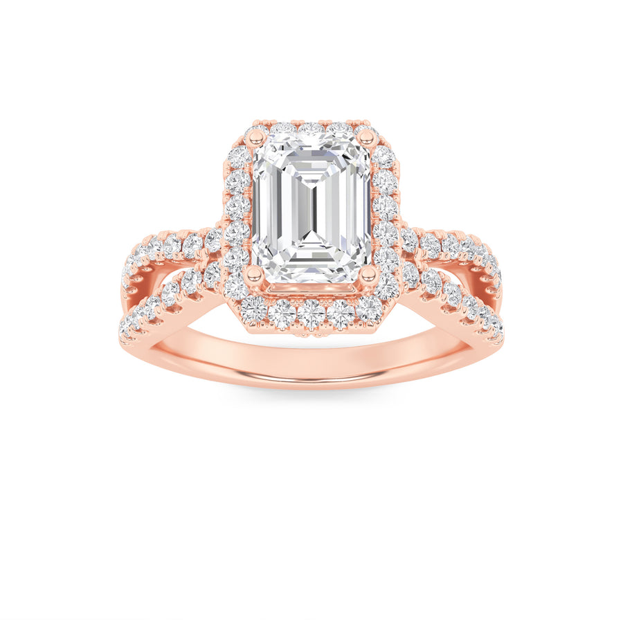 14K Rose Gold 2ctw Lab Diamond Solitaire Ring Sz 7