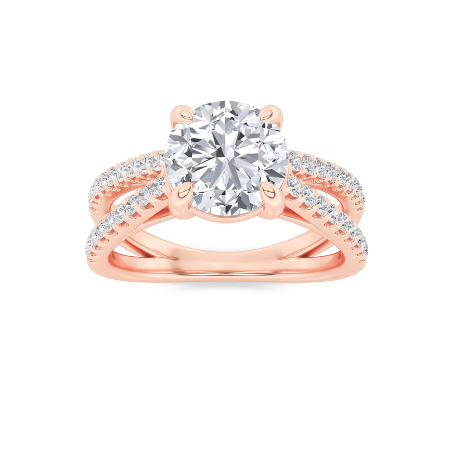 14K Rose Gold 2ctw Lab Diamond Solitaire Ring