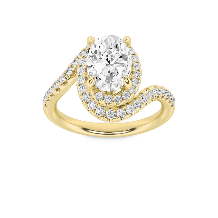 14K Yellow Gold 1.9ctw Oval Lab Diamond Ring