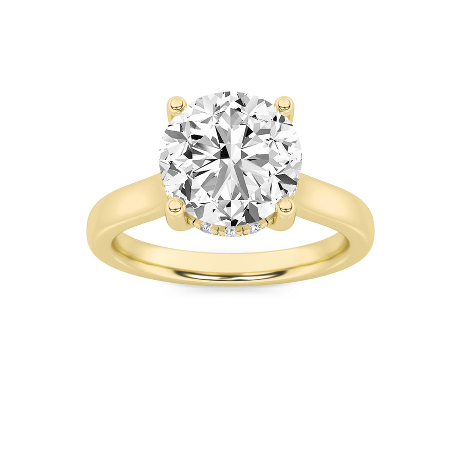 14K Yellow Gold 2ct F+ VS+ Lab Diamond Solitaire Ring