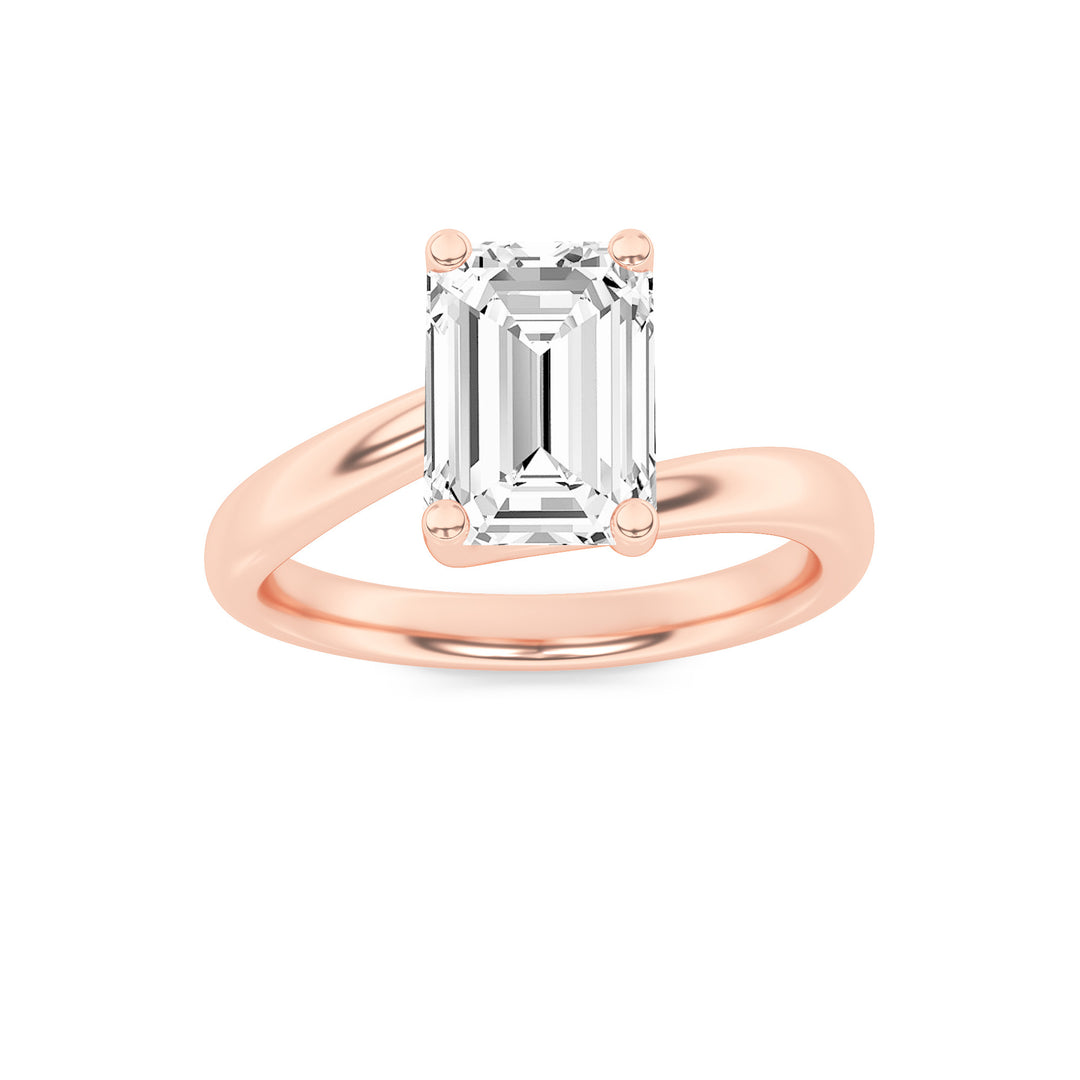 14K Rose Gold 2ct Lab Diamond Ring, F Color VS+ Sz 7