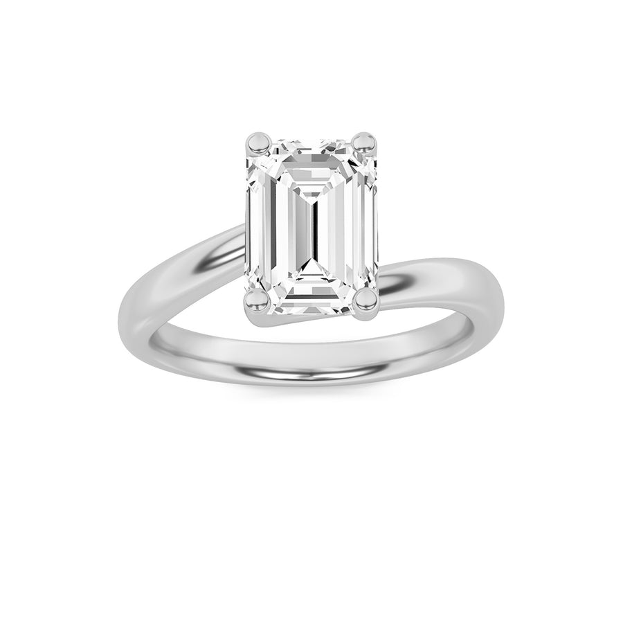 14K White Gold 1ct Lab Diamond Solitaire Ring Sz 7